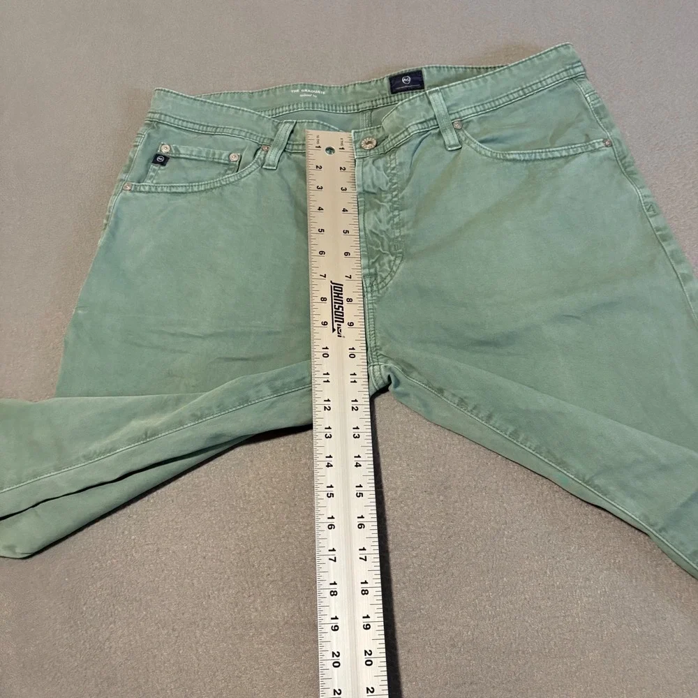 AG Adriano Goldschmied Graduate Pants Mens Fits 38x31 Green Tailored Leg Chino